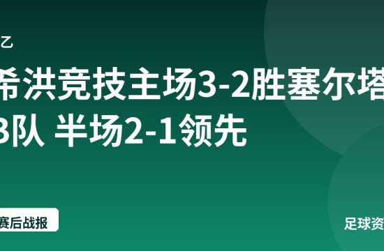 希洪竞技主场3-2胜塞尔塔B队 半场2-1领先