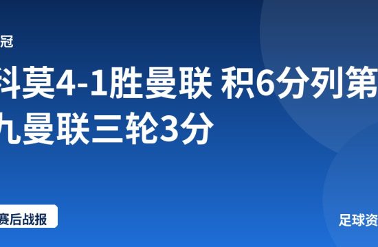 科莫4-1胜曼联 积6分列第九曼联三轮3分