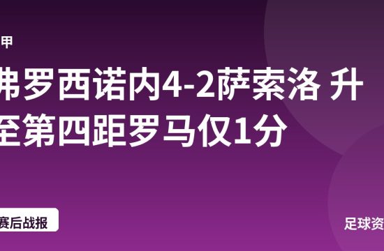 弗罗西诺内4-2萨索洛 升至第四距罗马仅1分